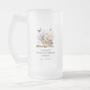 Caneca De Cerveja Vidro Jateado Eu Deveria Preferir Infinitamente Um Livro II - Ja