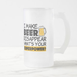 Caneca De Cerveja Vidro Jateado Eu faço a cerveja desaparecer engraçado