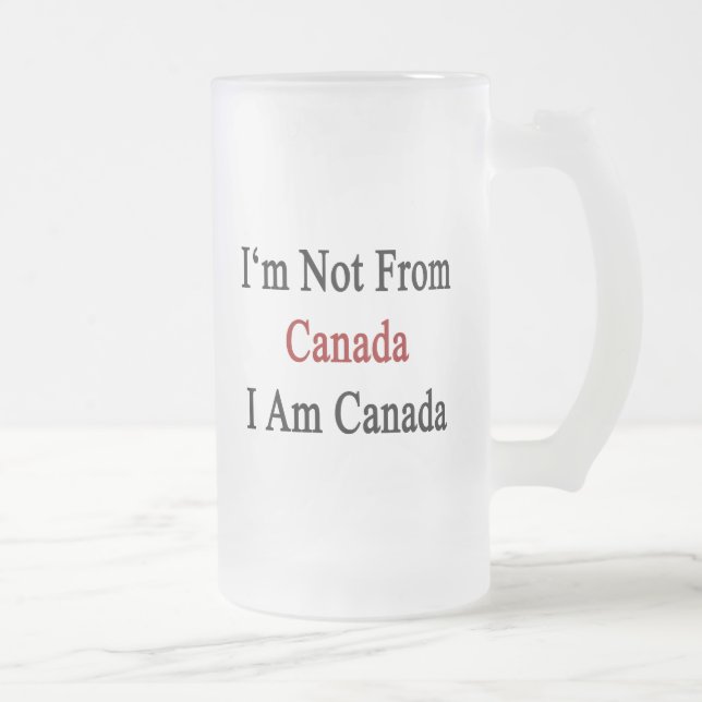 Caneca De Cerveja Vidro Jateado Eu não sou de Canadá que eu sou Canadá (Direita)