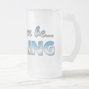 Caneca De Cerveja Vidro Jateado Eu preferencialmente ser BOLICHE (Azul)