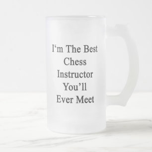 Caneca De Cerveja Vidro Jateado Eu sou o melhor instrutor que da xadrez você se