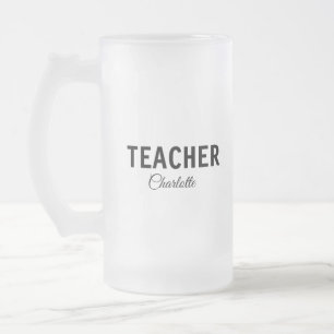 Caneca De Cerveja Vidro Jateado Eu sou professor escola Faculdadeadicione seu nome
