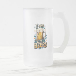 Caneca De Cerveja Vidro Jateado Eu sou todas as cervejas inspiradoras