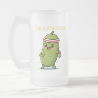Caneca De Cerveja Vidro Jateado Eu sou um Fit-Dill! Design engraçado de punição de