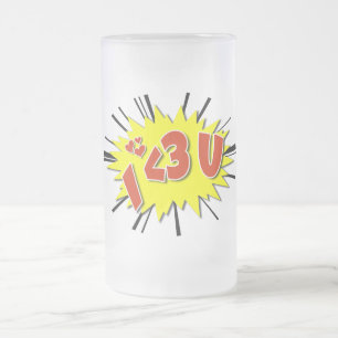 Caneca De Cerveja Vidro Jateado Eu te amo