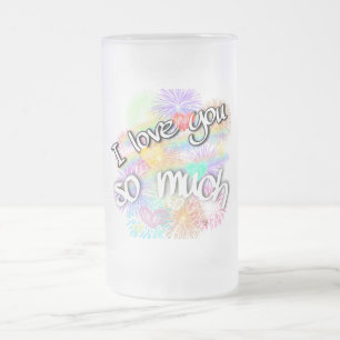 Caneca De Cerveja Vidro Jateado Eu te amo tanto