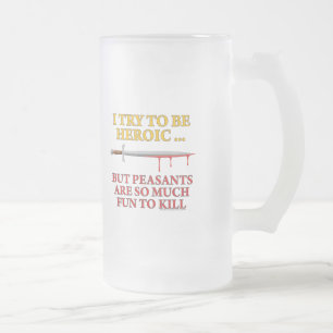 Caneca De Cerveja Vidro Jateado Eu tento ser heróico