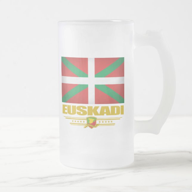 Caneca De Cerveja Vidro Jateado Euskadi (País Basco) (Direita)