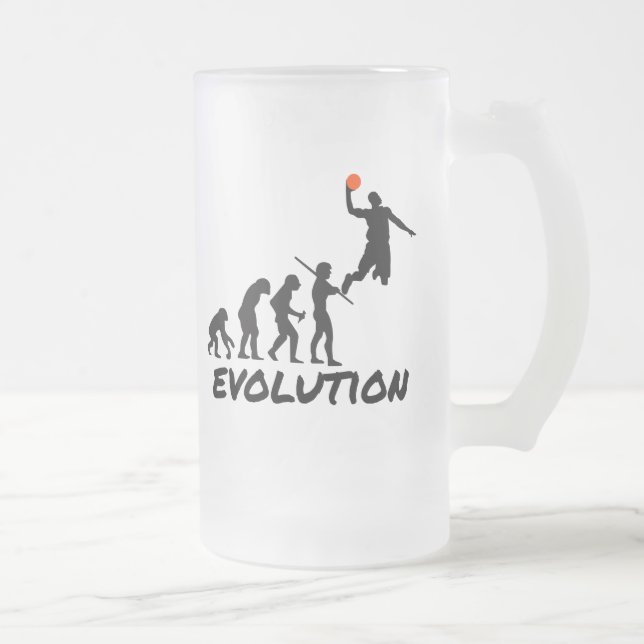 Caneca De Cerveja Vidro Jateado Evolução do basquetebol (Direita)