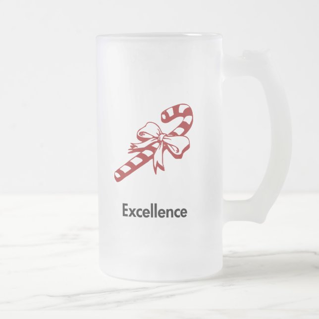 Caneca De Cerveja Vidro Jateado Excelência do Candy Cane (Direita)