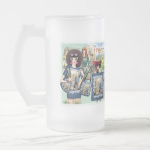 Caneca De Cerveja Vidro Jateado Expressões de Moda