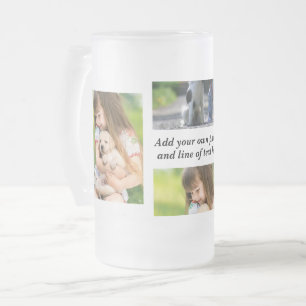 Caneca De Cerveja Vidro Jateado Faça sua própria colagem de fotos e texto