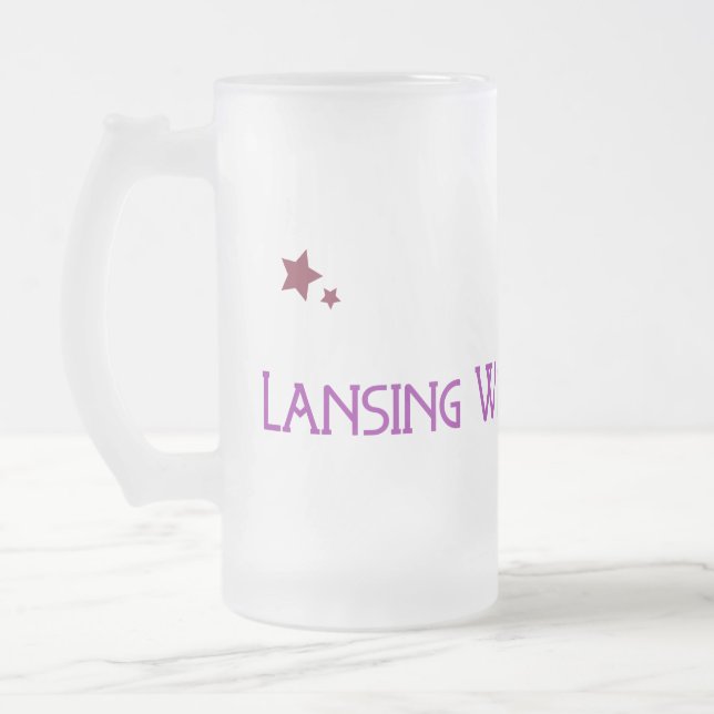 Caneca De Cerveja Vidro Jateado Fadas de Vinho de Lansing (Esquerda)