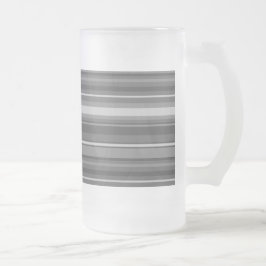 Caneca De Cerveja Vidro Jateado faixas de cinza