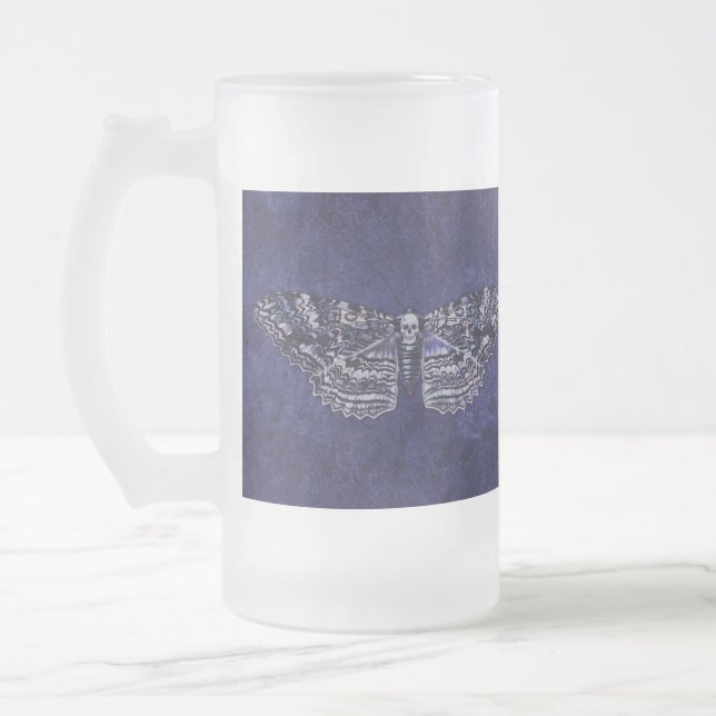 Caneca De Cerveja Vidro Jateado Falln Deathshead Moth (Esquerda)