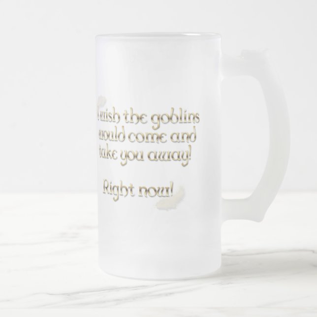 Caneca De Cerveja Vidro Jateado Falln Goblins Leva-Te (Direita)