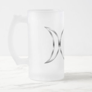 Caneca De Cerveja Vidro Jateado Falln Pagan Triple Goddese Symbol