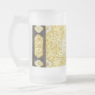 Caneca De Cerveja Vidro Jateado Falln Sagrado Dourado