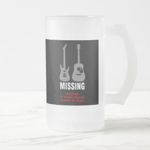 Caneca De Cerveja Vidro Jateado FALTAR (guitarra - se retorno por favor encontrado