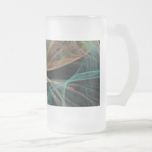 Caneca De Cerveja Vidro Jateado Fantasia Espacial