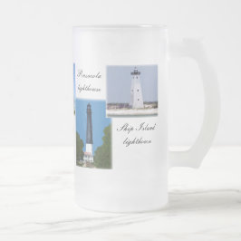 Caneca De Cerveja Vidro Jateado Faróis da costa do golfo