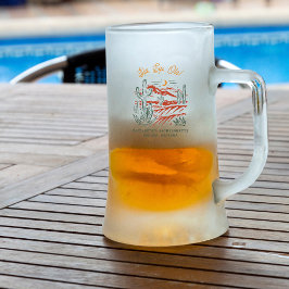 Caneca De Cerveja Vidro Jateado Favor Personalizado para Festa de Despedida de Sol