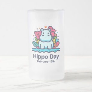 Caneca De Cerveja Vidro Jateado Feb 15 Hippo Day