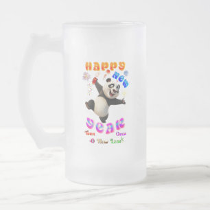 Caneca De Cerveja Vidro Jateado Feliz Ano Novo Recomece