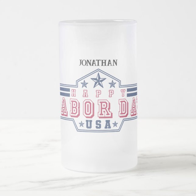 Caneca De Cerveja Vidro Jateado Feliz Dia do Trabalho Personalizado (Centro)
