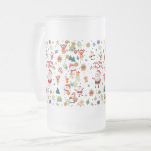 Caneca De Cerveja Vidro Jateado Feliz Padrão de Natal
