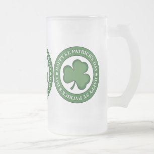 Caneca De Cerveja Vidro Jateado Feliz Rua. Dia dos Patricões