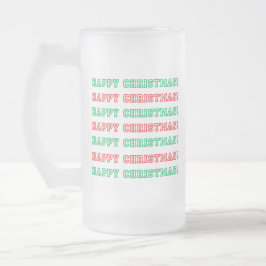 Caneca De Cerveja Vidro Jateado Feliz Vazio de Natal