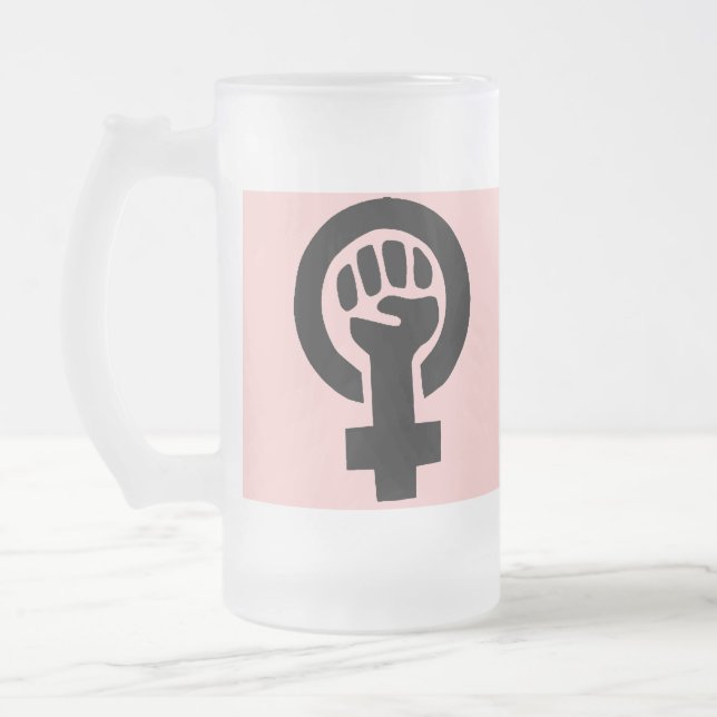 Caneca De Cerveja Vidro Jateado Feminista (Esquerda)