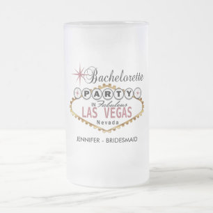 Caneca De Cerveja Vidro Jateado Festa de solteira em Las Vegas - Dusty Rosa