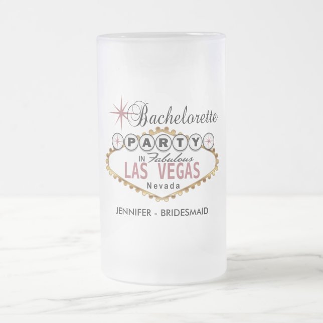 Caneca De Cerveja Vidro Jateado Festa de solteira em Las Vegas - Dusty Rosa (Centro)