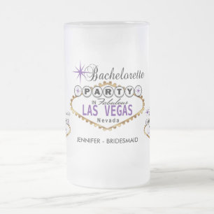 Caneca De Cerveja Vidro Jateado Festa de solteira em Las Vegas - Roxo