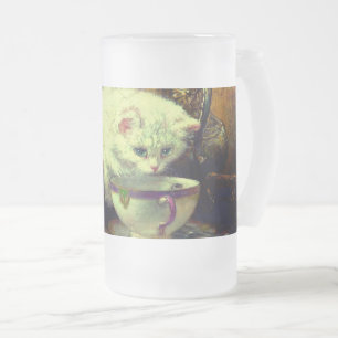 Caneca De Cerveja Vidro Jateado Festa de Tea Kittens