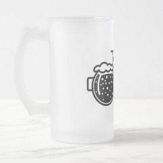 Caneca De Cerveja Vidro Jateado Fiets met bierglas. Flesopener icoon