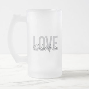 Caneca De Cerveja Vidro Jateado Filadélfia moderna, simples, legal, design