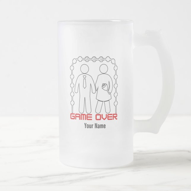 Caneca De Cerveja Vidro Jateado Fim de jogo - GO01A 🎮💍   (Direita)