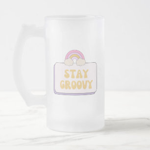 Caneca De Cerveja Vidro Jateado Fique Groovy