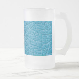 Caneca De Cerveja Vidro Jateado Fissuras de pedra azul