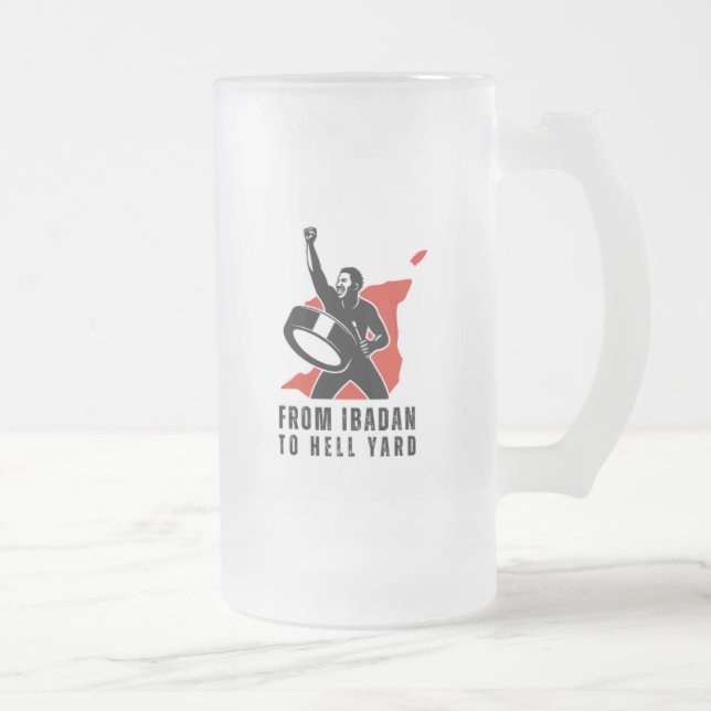 Caneca De Cerveja Vidro Jateado FITHY 16oz Vitória (canhoto) (Direita)