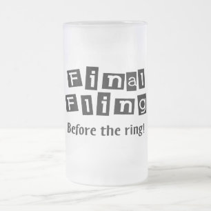 Caneca De Cerveja Vidro Jateado Fling final antes do anel