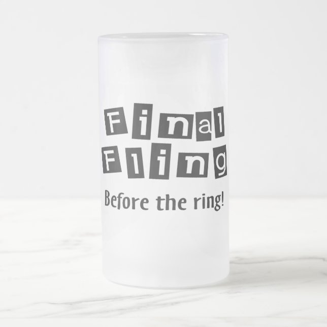 Caneca De Cerveja Vidro Jateado Fling final antes do anel (Centro)