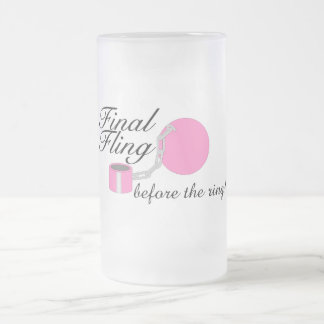 Caneca De Cerveja Vidro Jateado Fling final antes do anel