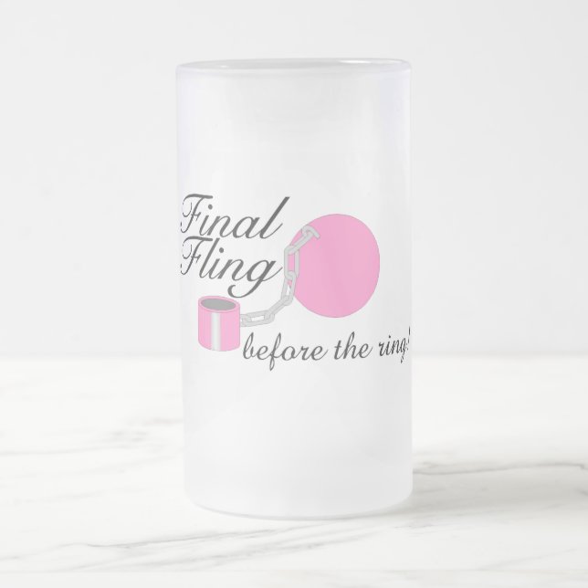 Caneca De Cerveja Vidro Jateado Fling final antes do anel (Centro)