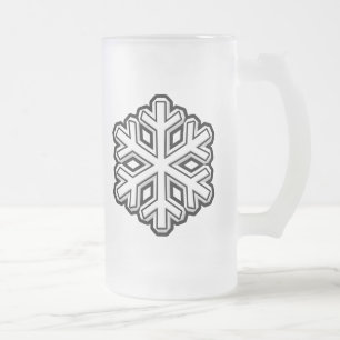 Caneca De Cerveja Vidro Jateado Floco de Neve