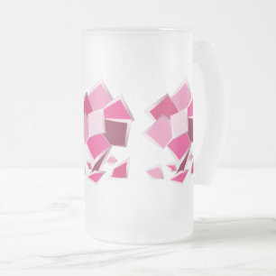 Caneca De Cerveja Vidro Jateado flor de abstrato fuchsia