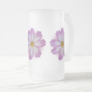 Caneca De Cerveja Vidro Jateado Flor de cor violeta clara